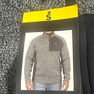 Spyder Black and Gray Quarter-Zip Pullover